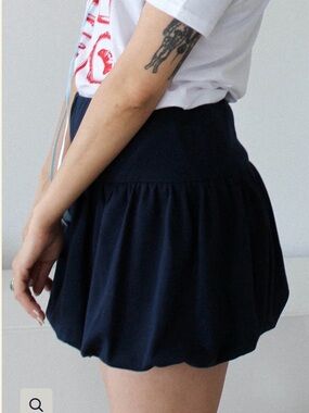 Navy Bubble Mini Skirt - Casual Women Skirt